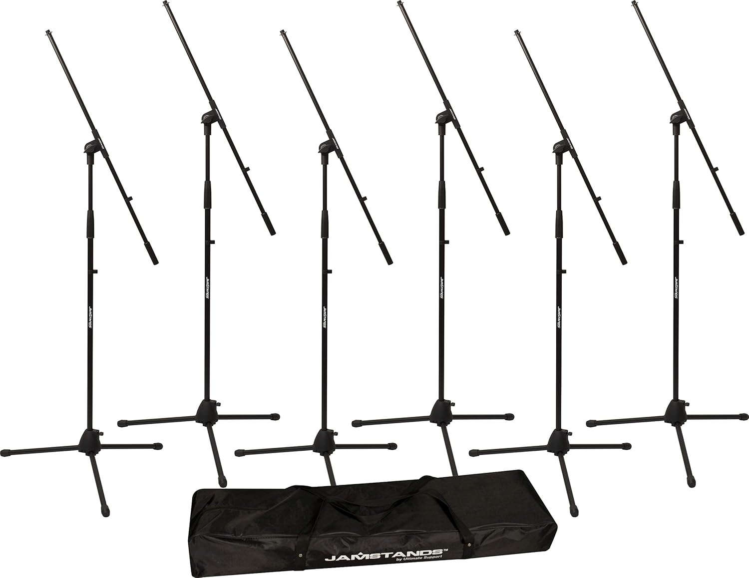 Jamstands Microphone 6-Pack Tripod Mic Stand Bundle & Carry Bag